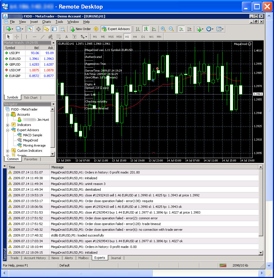 Forex MegaDroid trades again at long last